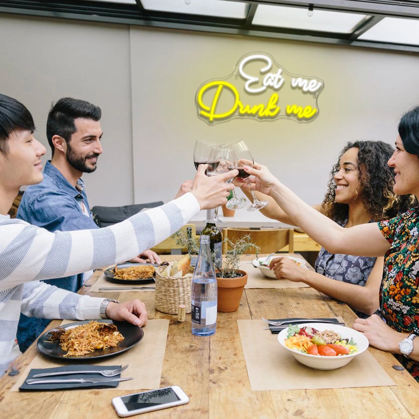 Eet mij drink mij 5V USB LED neonbord - budgetvriendelijk