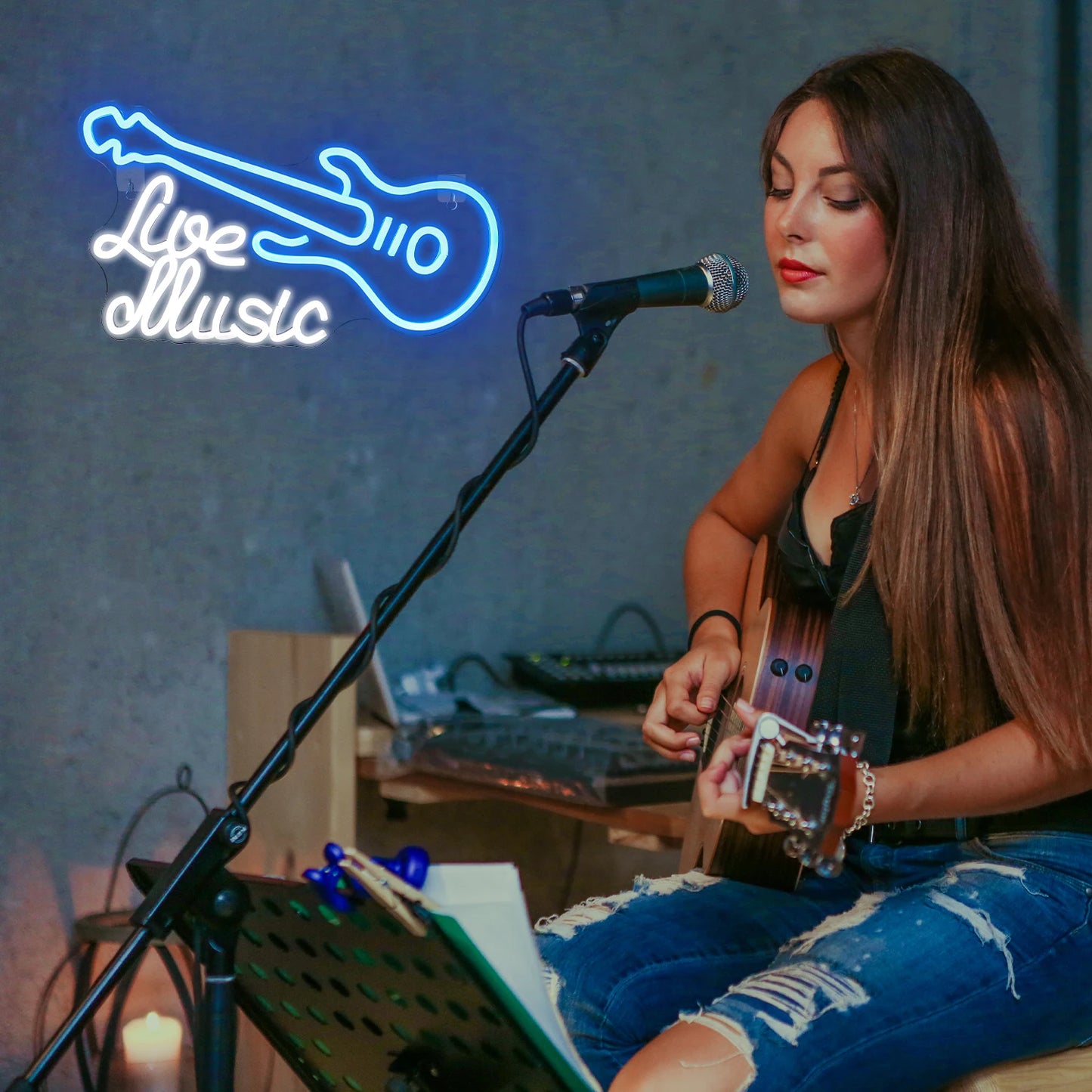 Gitaar 5V USB LED Neon Sign - Budgetvriendelijk