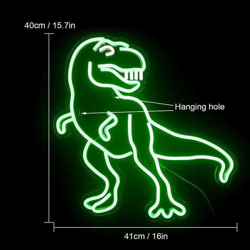 Grappig dinosaurussen 5V USB LED neonbord - budgetvriendelijk