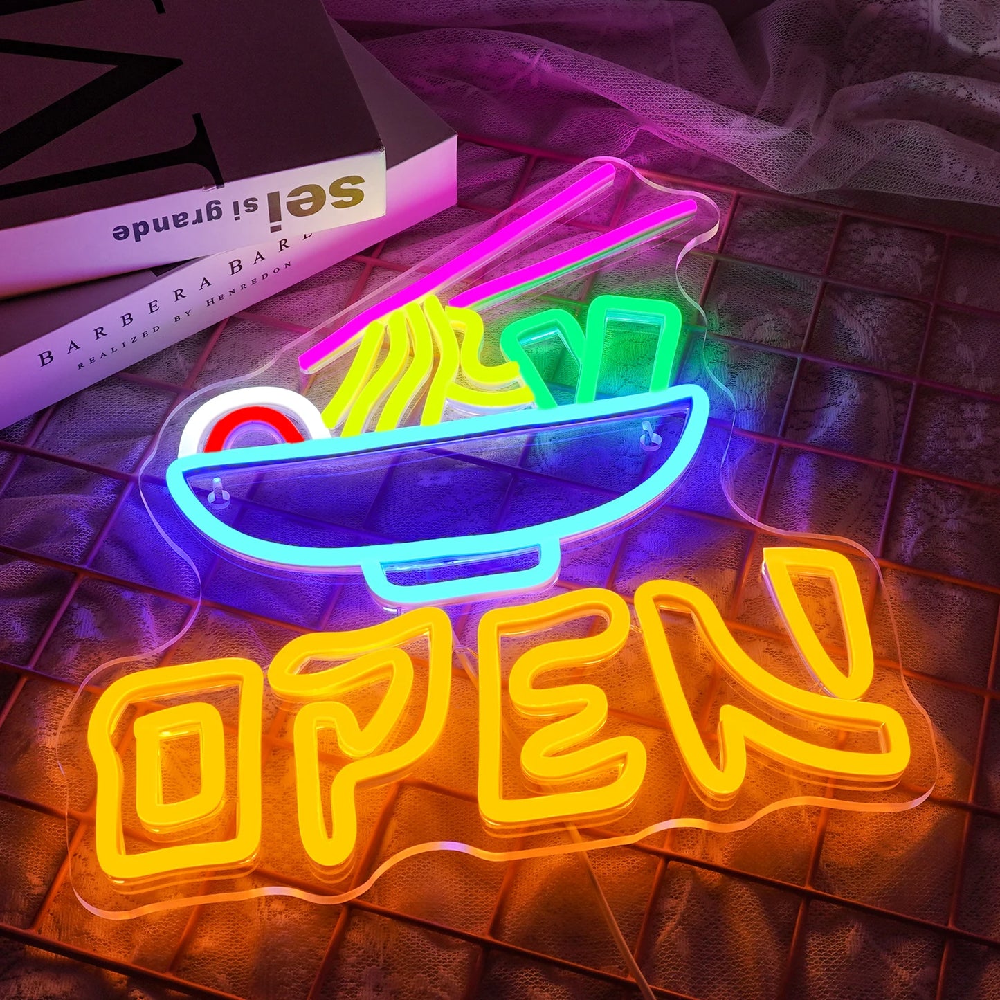 Open Ramen 5V USB LED Neon Sign - Budgetvriendelijk
