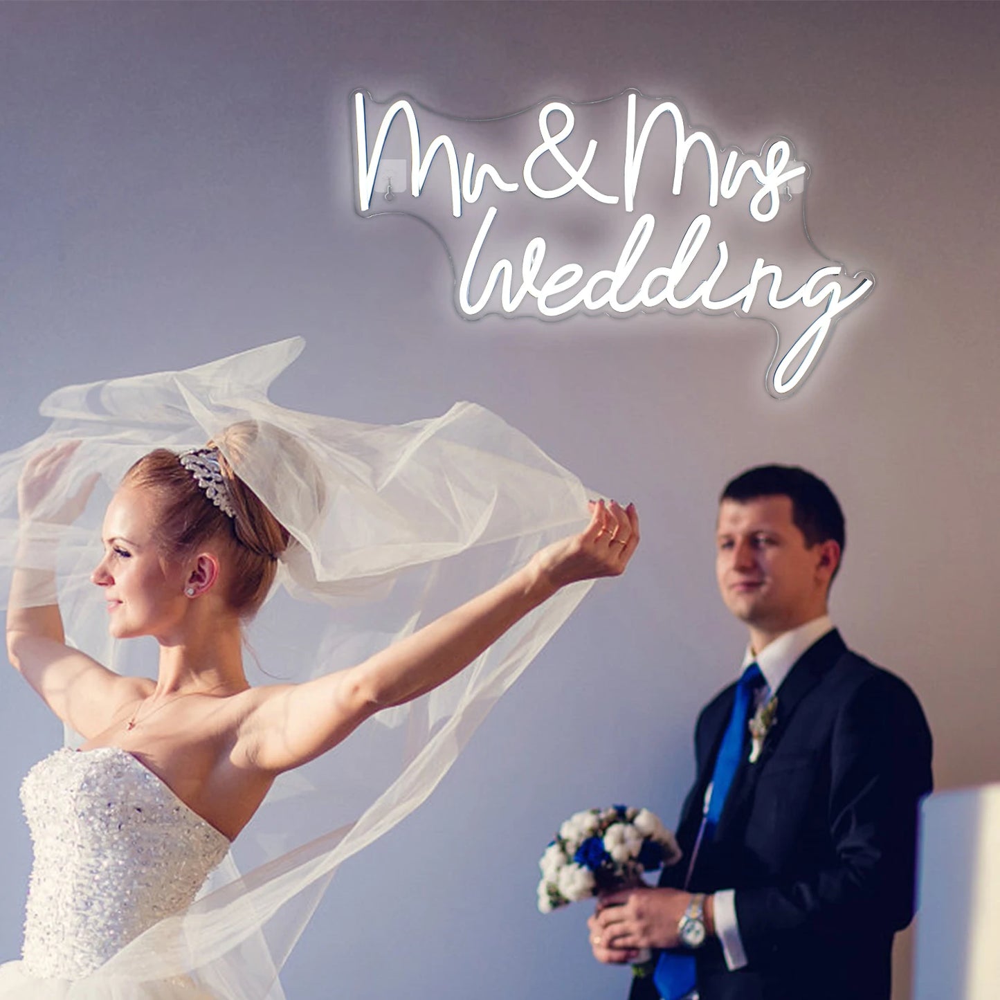 Mr&Mrs Bruiloft 5V USB LED Neon Sign - Budgetvriendelijk