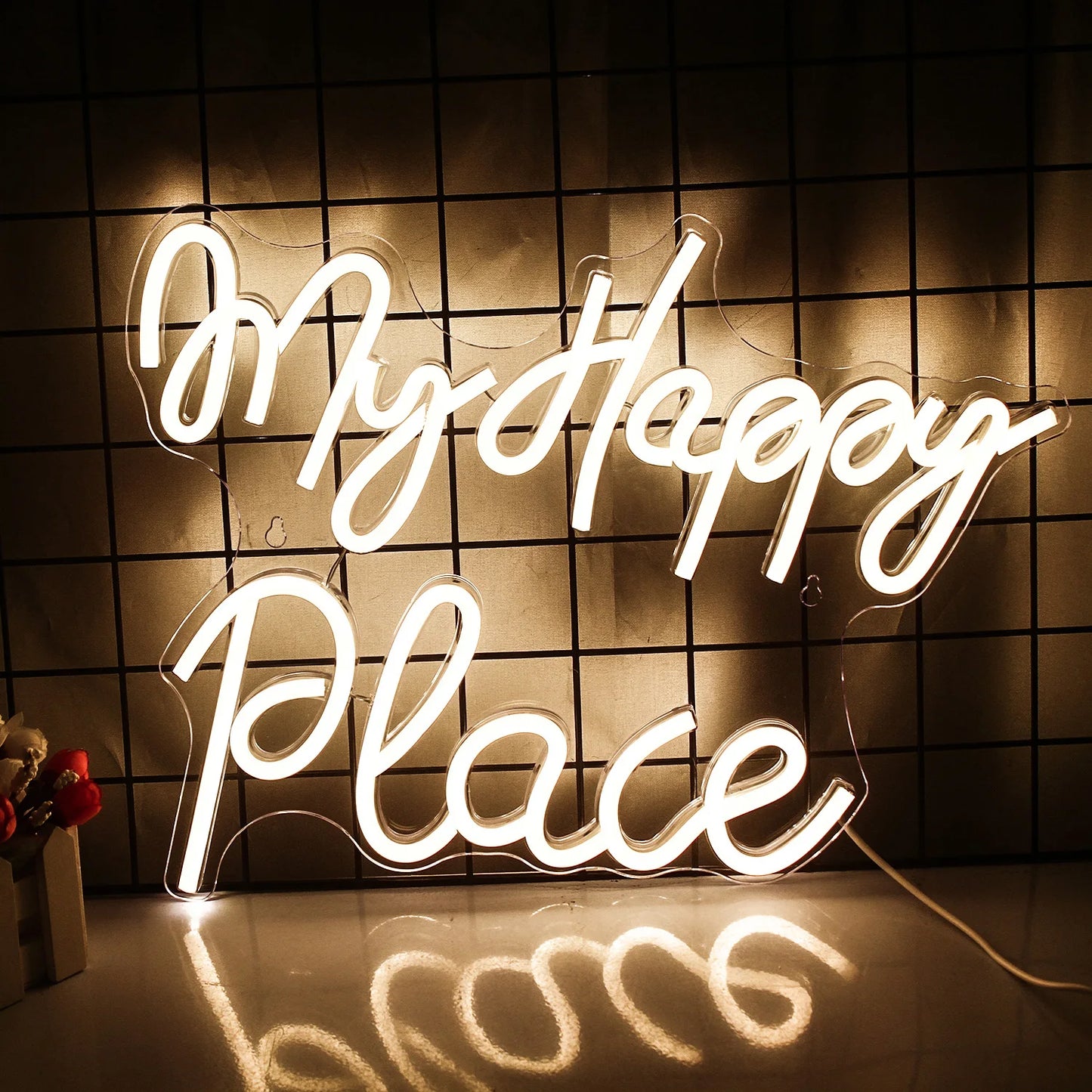 My Happy Place 5V Mini USB LED Neon Sign - Budgetvriendelijk
