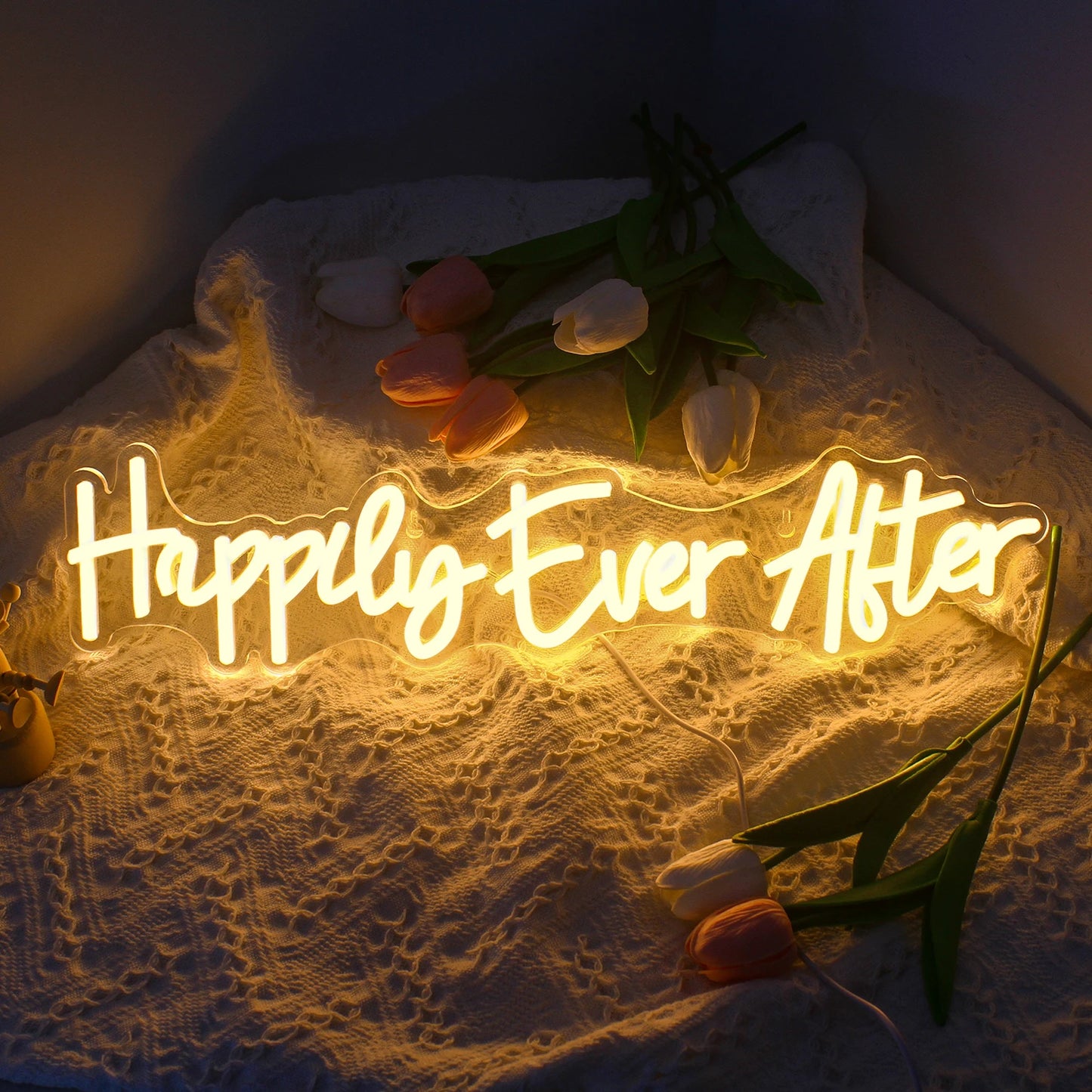 Happily Ever After' 5V USB LED neonreclame - budgetvriendelijk