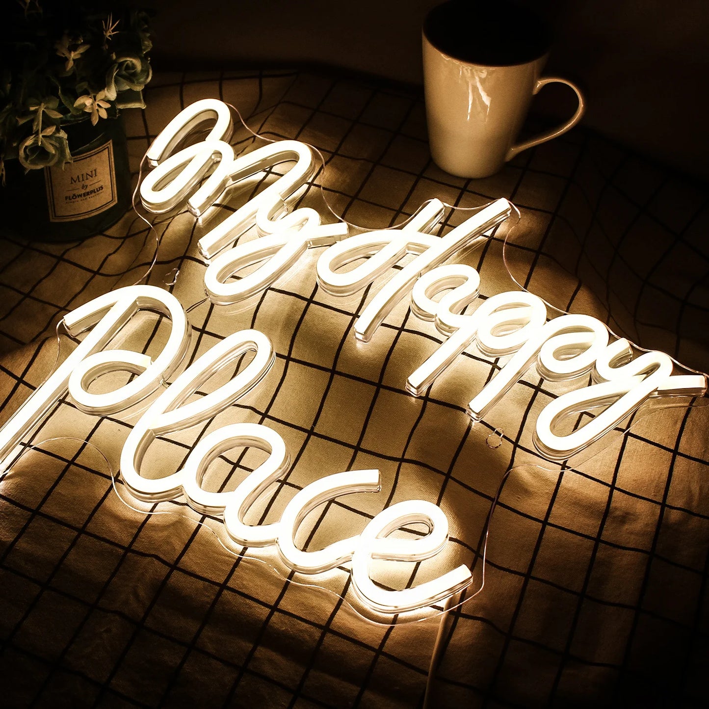 My Happy Place 5V Mini USB LED Neon Sign - Budgetvriendelijk