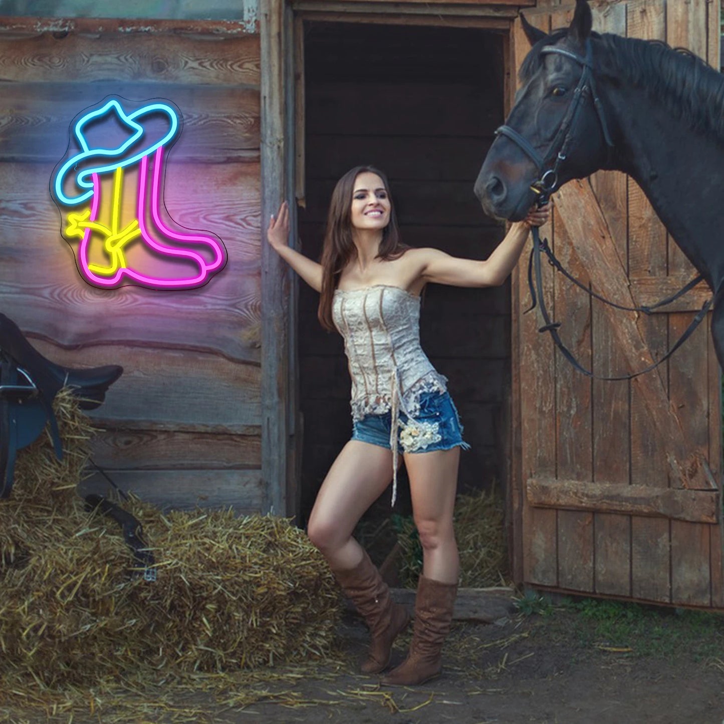 Cowboylaars 5V USB LED Neon Sign - Budgetvriendelijk