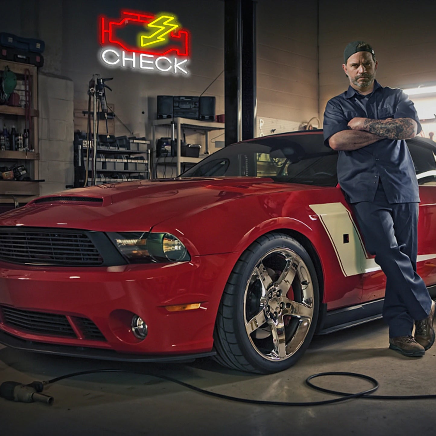 Check Engine 5V USB LED Neon Sign - Budgetvriendelijk