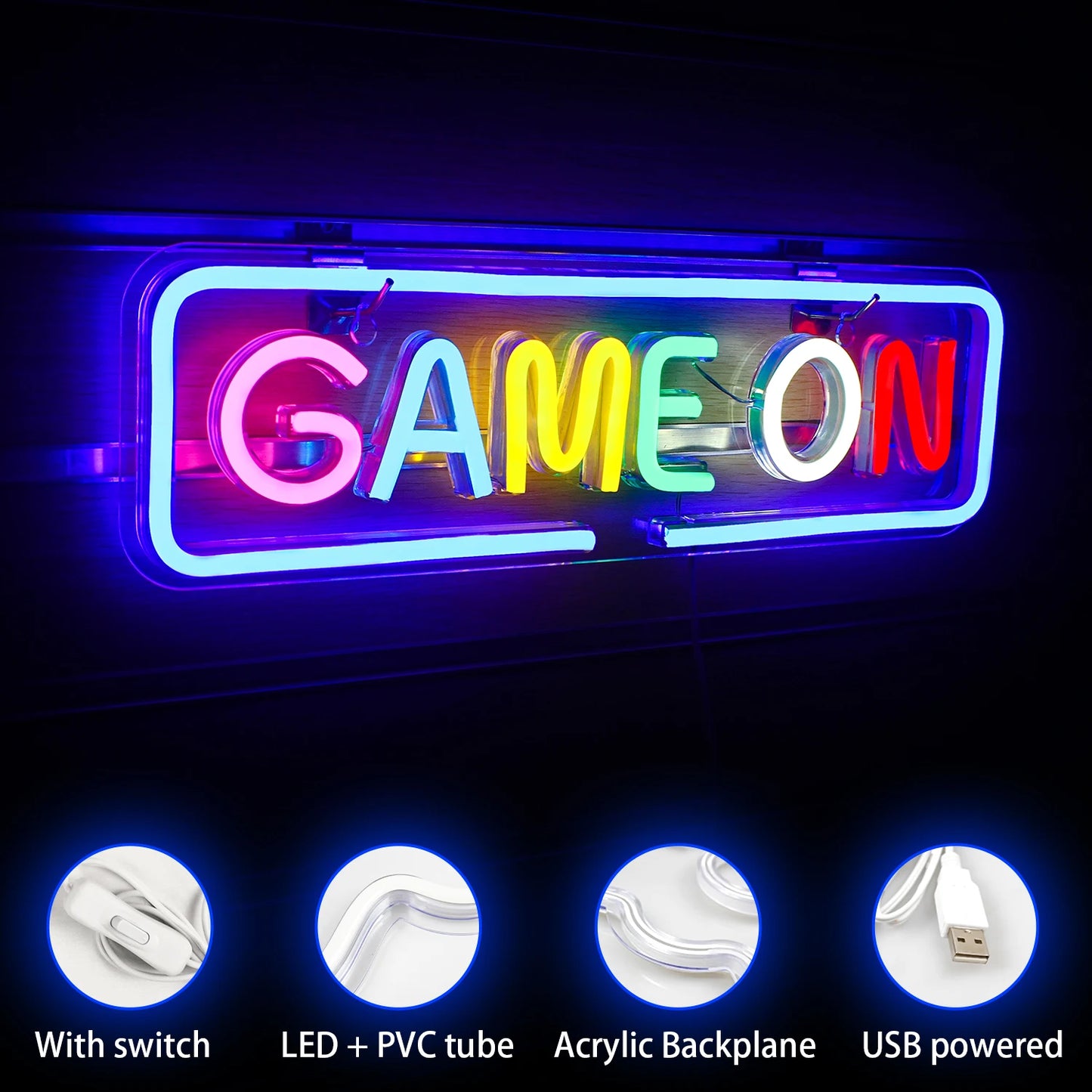Game On 5V USB LED Neon Sign - Budgetvriendelijk