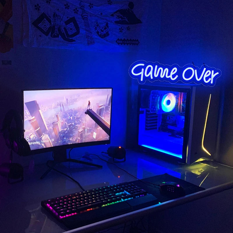 Game Over 5V USB LED Neon Sign - Budgetvriendelijk