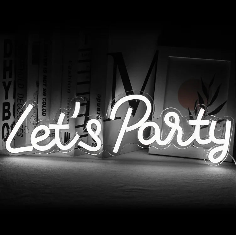 LED Let's Party 5V Mini USB LED Neon Sign - Budgetvriendelijk