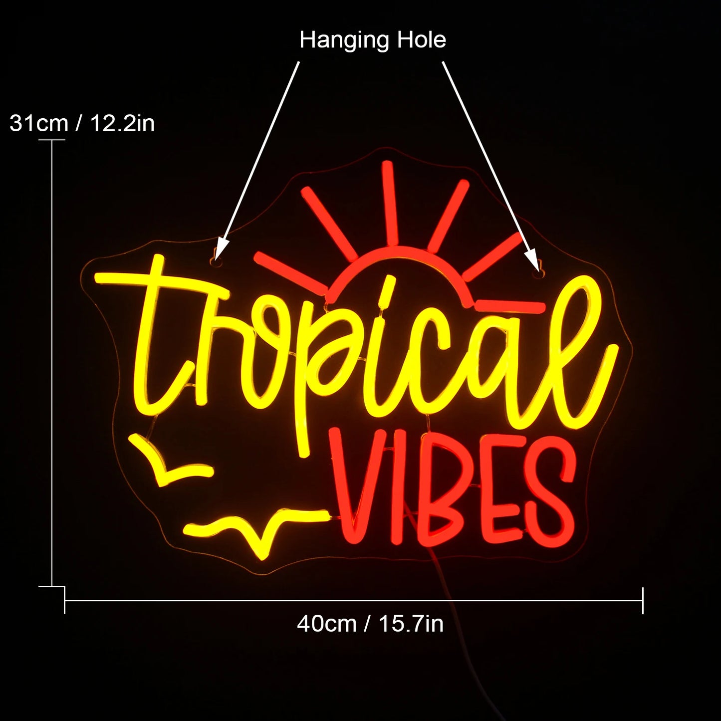 Tropical Vibes 5V USB LED Neon Sign - Budgetvriendelijk
