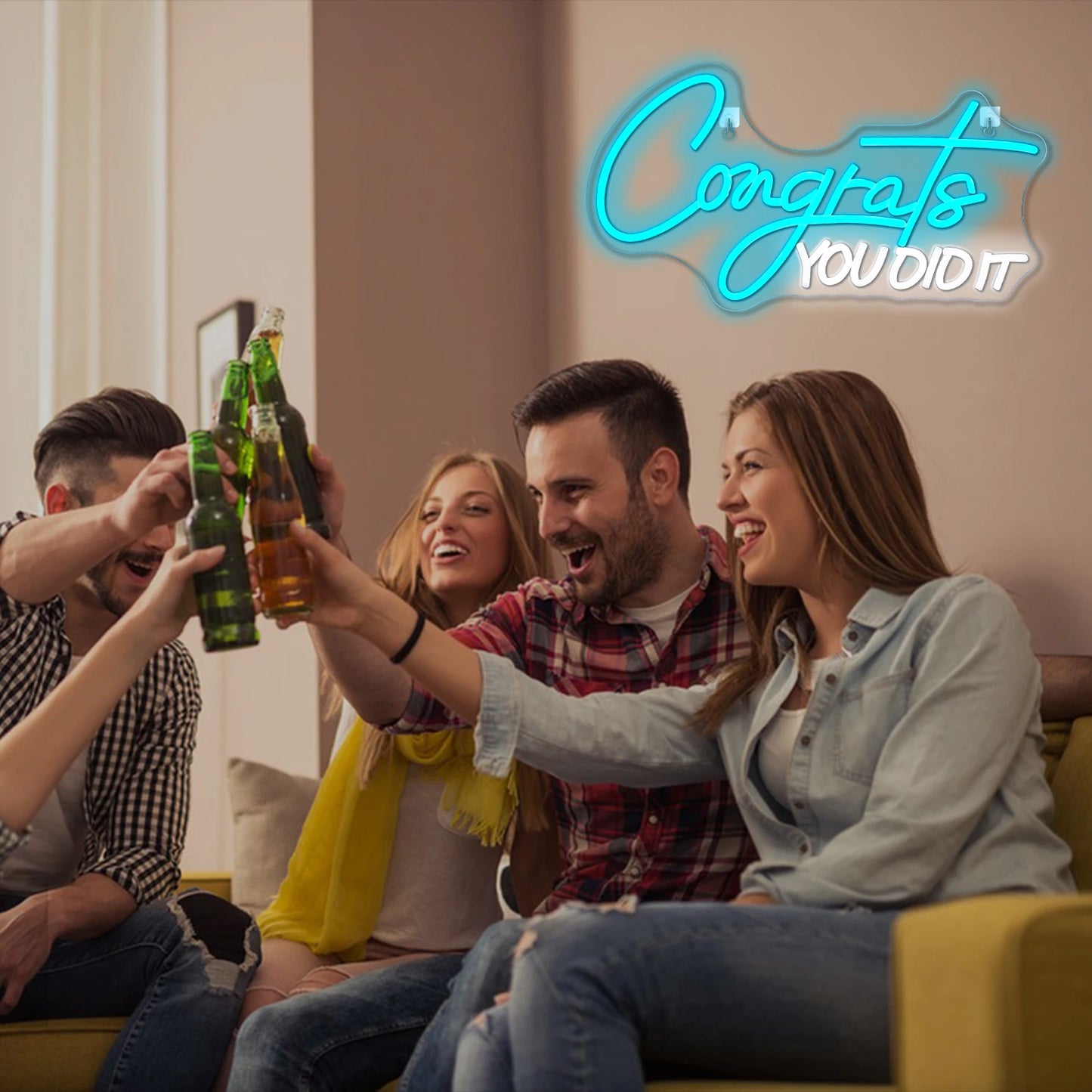 Gefeliciteerd, je hebt het gedaan 5V USB LED neonreclame - budgetvriendelijk