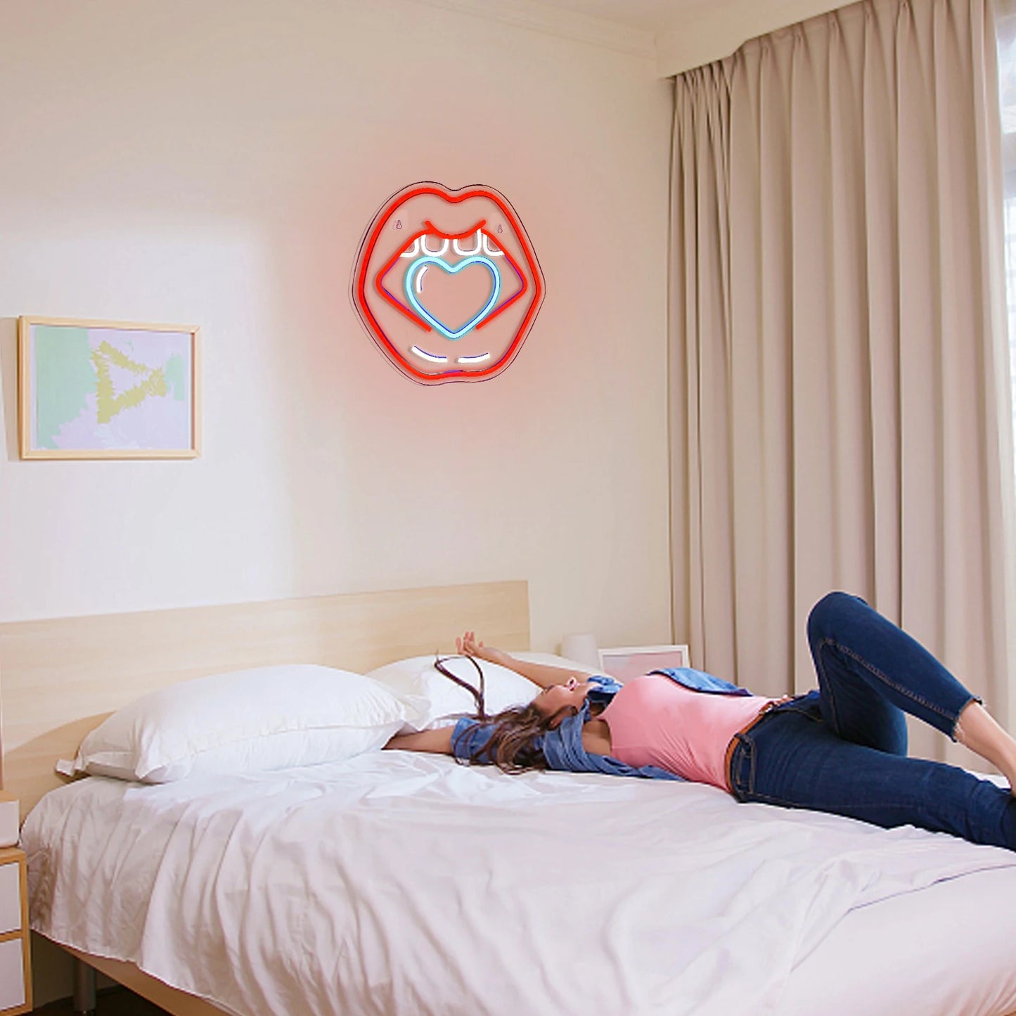 Caring Lips 5V USB LED Neon Sign - Budgetvriendelijk