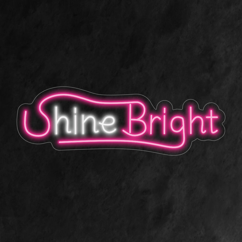 "Shine Bright Neon Sign" verlicht uw ruimte met een positieve boodschap, met een levendige en bemoedigende gloed. Zo creëert u een vrolijke en inspirerende sfeer in uw interieur.