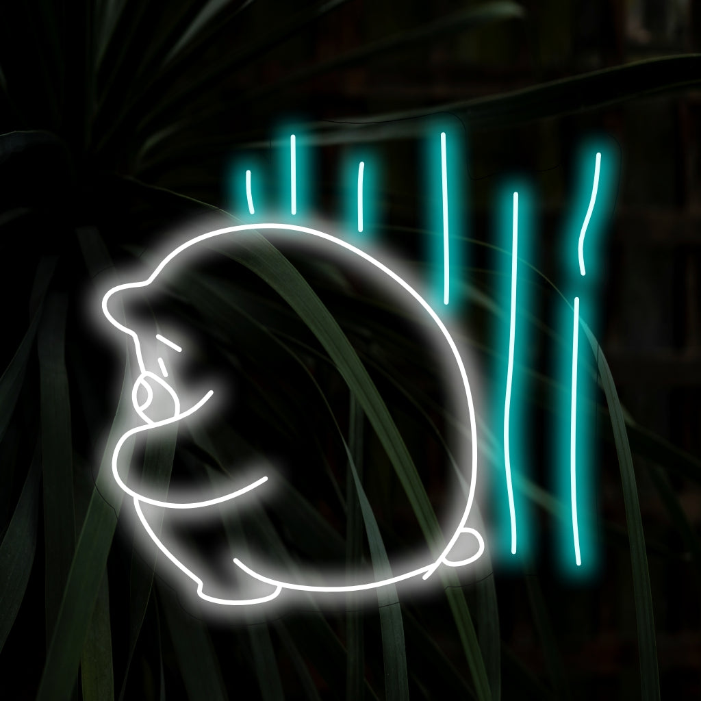 "Shy Cute Polar Bear Sitting Neon Sign" voegt een schattig tintje toe met het innemende silhouet van een ijsbeer en werpt een zacht licht op uw kamer voor een gezellige en charmante sfeer.