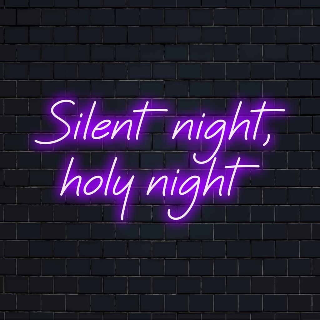 Aangepast LED-neonbord met de tekst Stille Nacht en Heilige Nacht, perfect voor feestelijke neoncitaten en gepersonaliseerde decoraties.