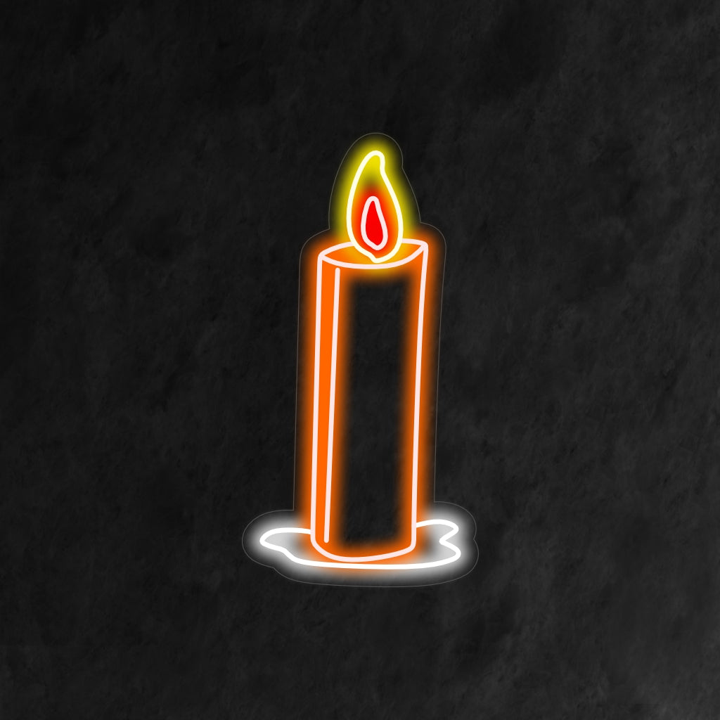 "Simple Candle Neon Sign" is een gezellige en uitnodigende toevoeging aan je interieur. Een neonlamp die een warme en comfortabele sfeer creëert met een eenvoudig kaarsontwerp.