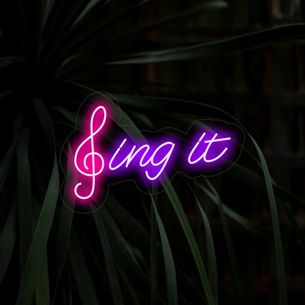 "Sing It Neon Sign" verlicht uw ruimte met een muzikale vibe en zorgt voor een energieke gloed en een levendige en dynamische ambiance in uw interieur.
