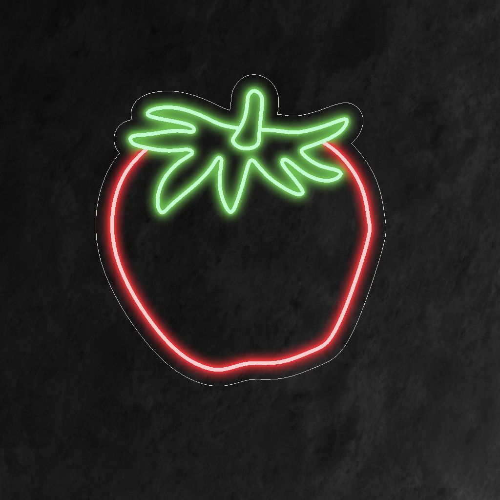 "Strawberry Neon Sign" heeft een fruitige uitstraling met zijn iconische silhouet, werpt een sappige gloed en creëert een levendige en verfrissende sfeer in uw ruimte.