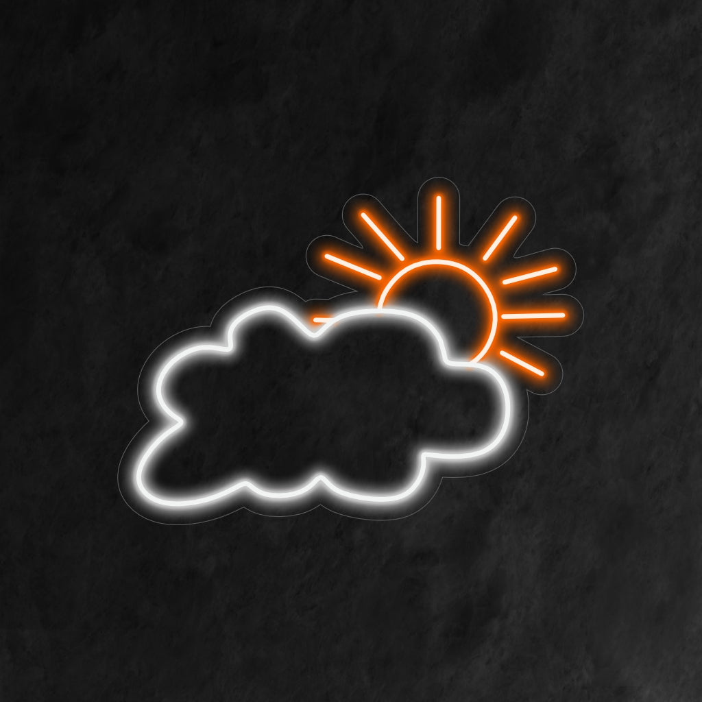 "Sun and Cloud Neon Sign" brengt met zijn leuke ontwerp een vrolijke sfeer die past bij het weer. Het zorgt voor een heldere gloed en creëert een sfeer die de vreugde van een zonnige dag naar binnen haalt.