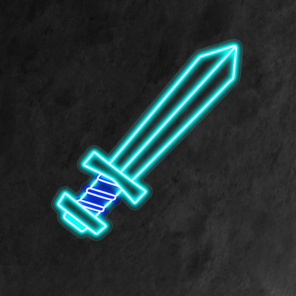 "Sword Neon Sign" straalt door zijn iconische ontwerp een gedurfde uitstraling uit en werpt een felle gloed die kracht en karakter toevoegt aan uw ruimte.