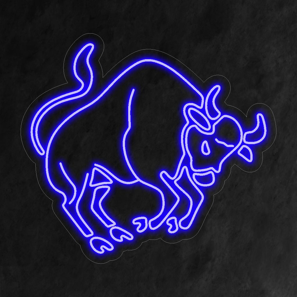 "Taurus Neon Sign" imiteert de dierenriem met een zachte gloed en viert de kracht en stabiliteit die met het sterrenbeeld Stier worden geassocieerd.