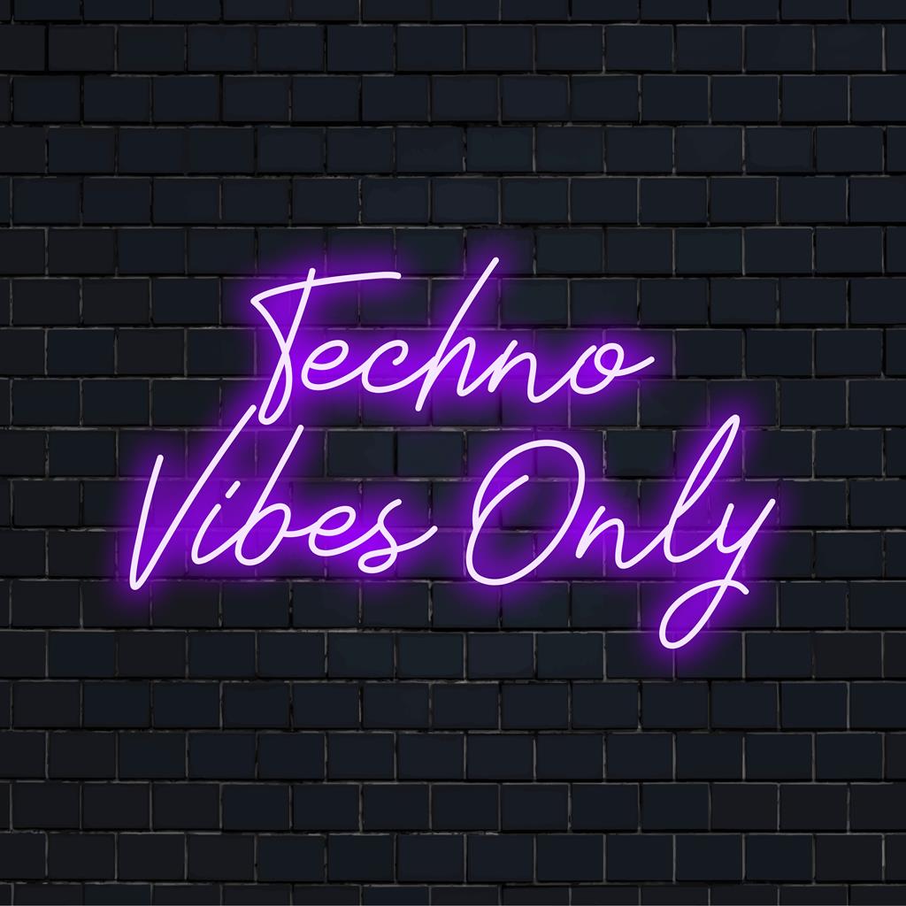 Levendige techno-sfeer Alleen op maat gemaakte LED-neonreclames verlichten ruimtes, perfect voor moderne neonlichtdecoraties.