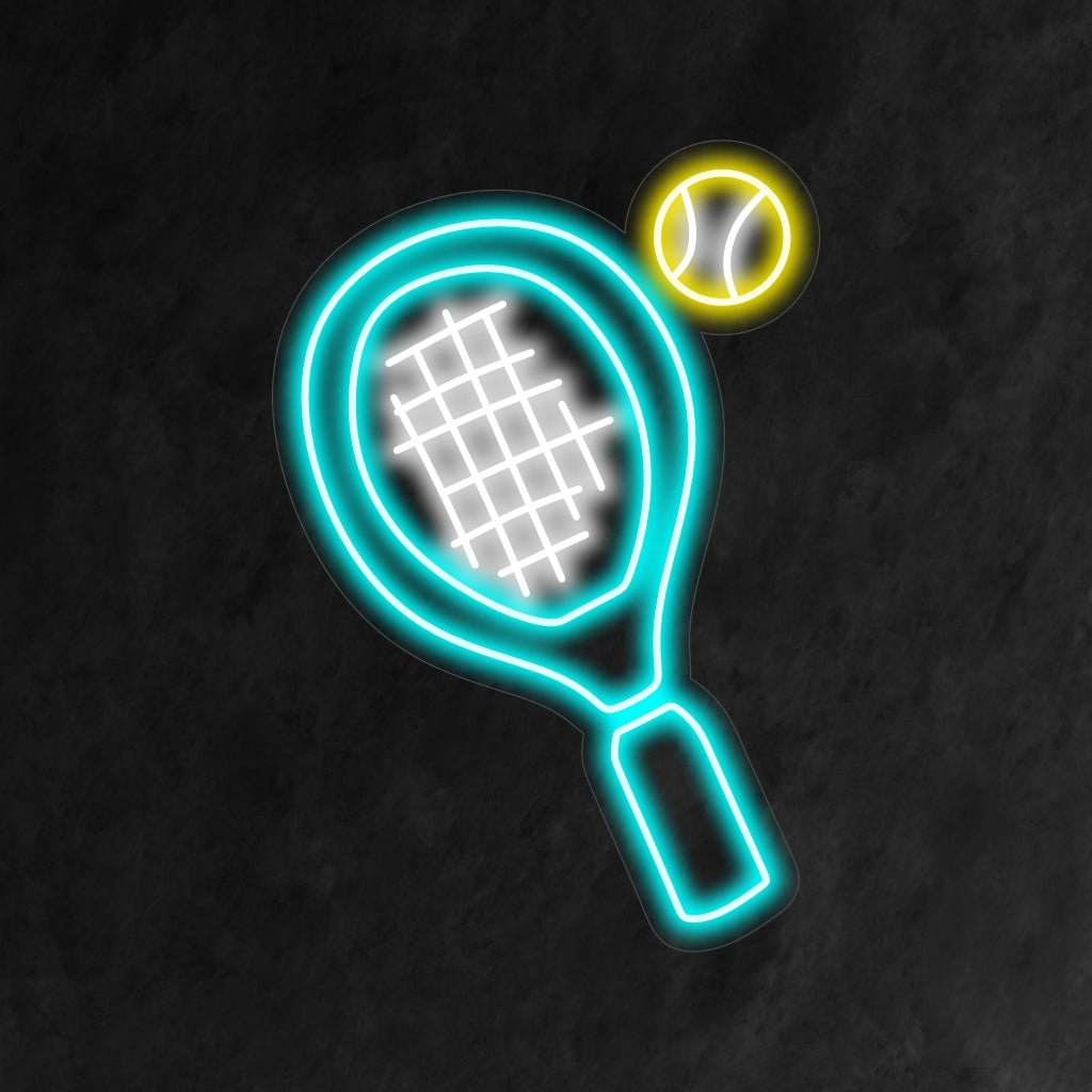 "Tennis Racket and Ball Neon Sign" heeft een sportieve uitstraling met een dynamisch ontwerp en zorgt voor een energieke gloed die de spanning en het plezier van het spel in uw ruimte vastlegt.