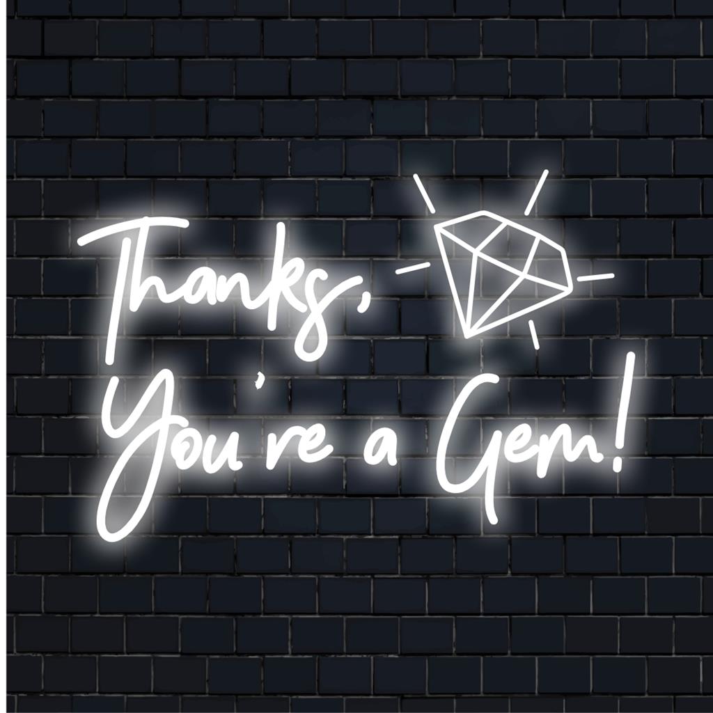 Op maat gemaakt Bedankt, je bent een juweeltje! LED-neonreclameontwerp, levendige neonlichtdecoratie met gepersonaliseerde neontekstkunst.