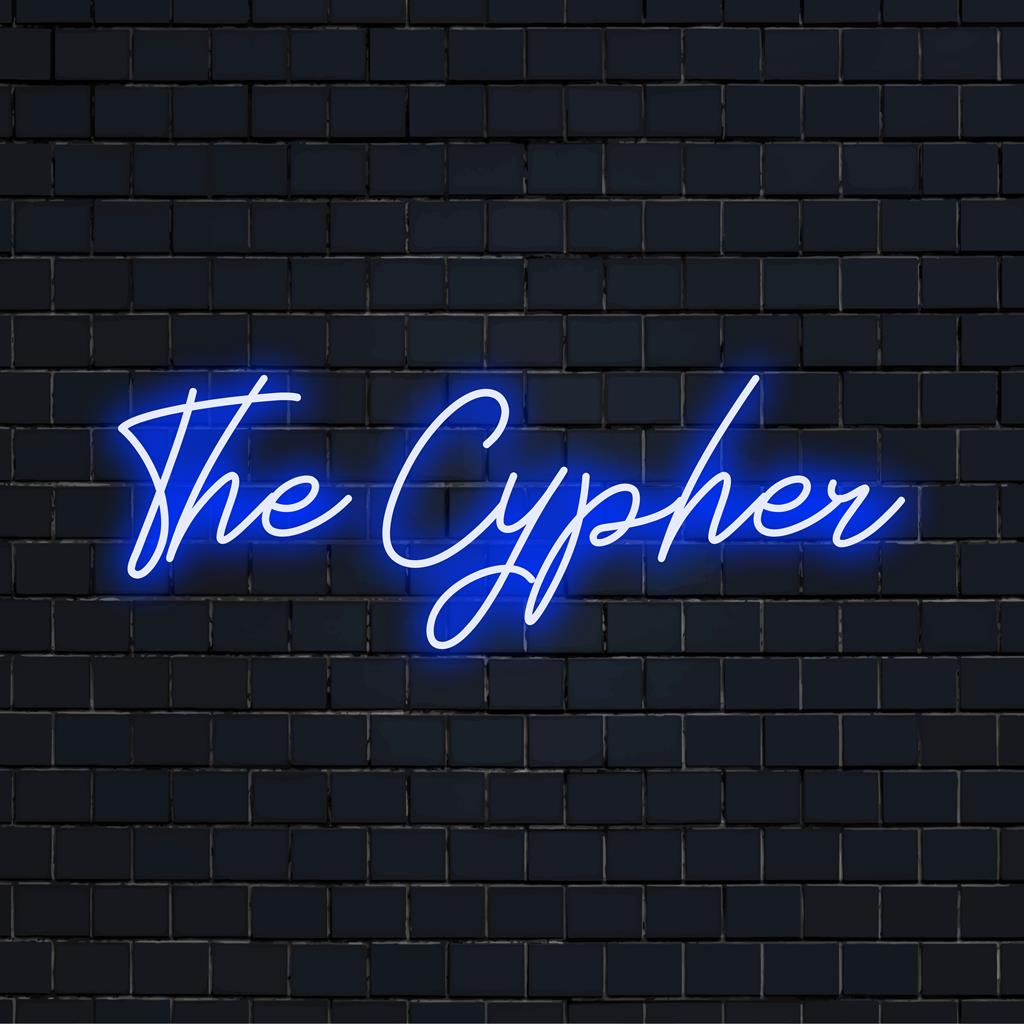 Verlicht uw ruimte met het Cypher Custom Made LED Neon Sign, een prachtig stukje gepersonaliseerde neondecoratie.