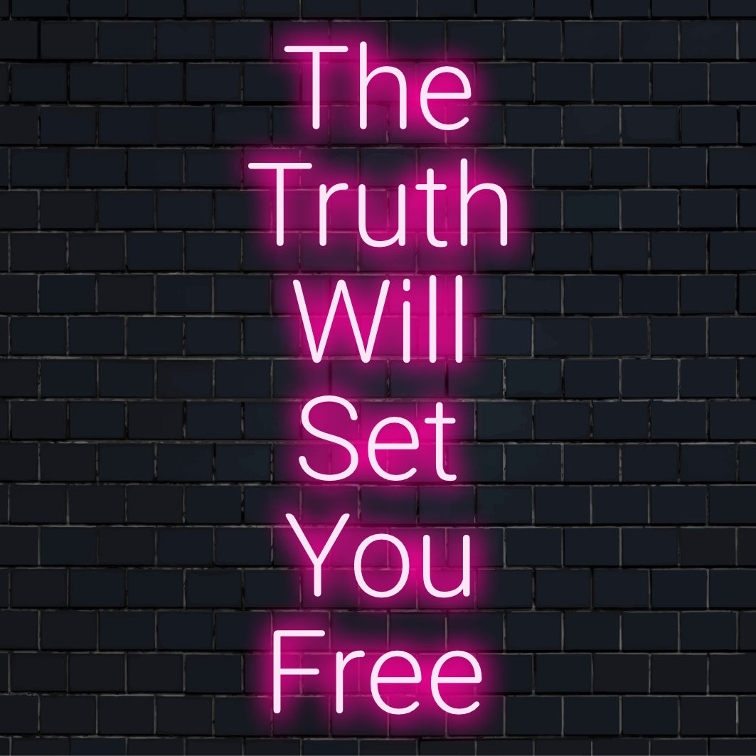 Het oplichtende The Truth Will Set You Free LED-bord is een perfect neon-decoratief statement voor elke ruimte.