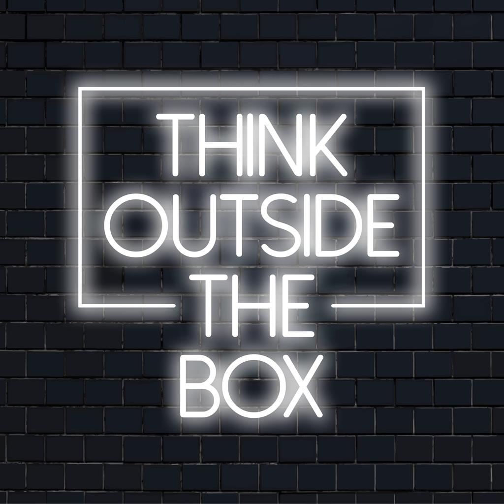 Denk buiten de gebaande paden LED-neonreclameontwerp met opvallende, levendige letters; ideale neonlichtdecoratie voor gepersonaliseerde neontekstkunst.
