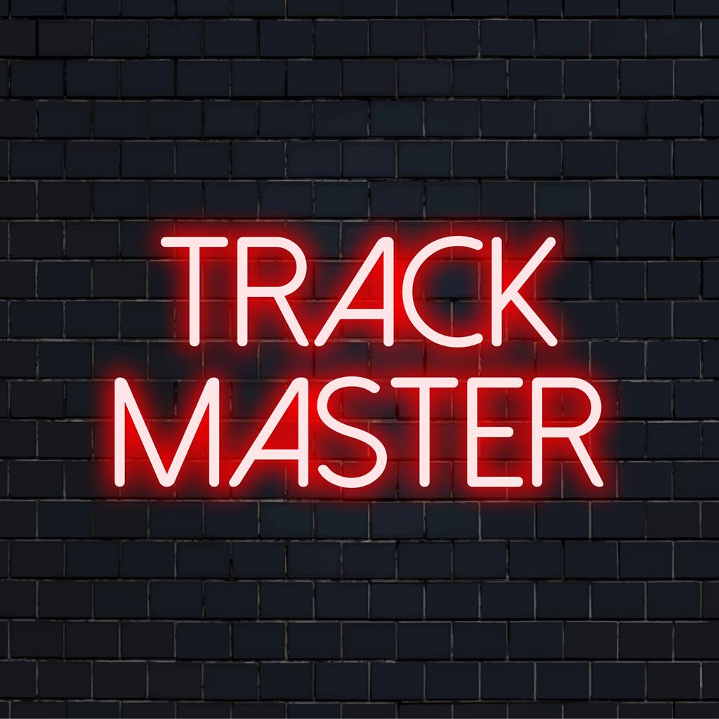 Speciaal ontworpen LED-neonreclame van Track Master, perfect voor een gepersonaliseerde, heldere decoratie in elke ruimte.