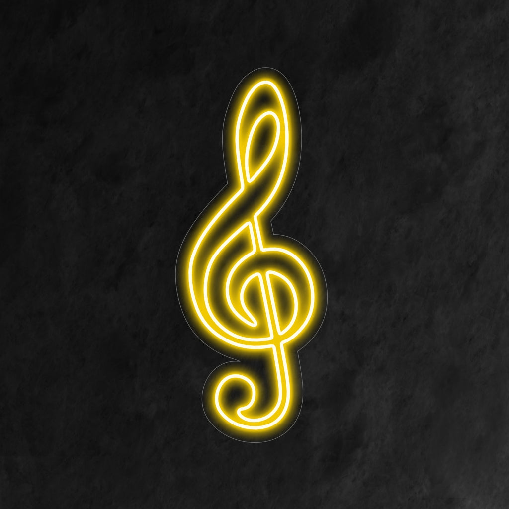"Treble Clef Musical Note Neon Sign" heeft een levendige gloed en viert de liefde voor muziek en creativiteit in uw ruimte.
