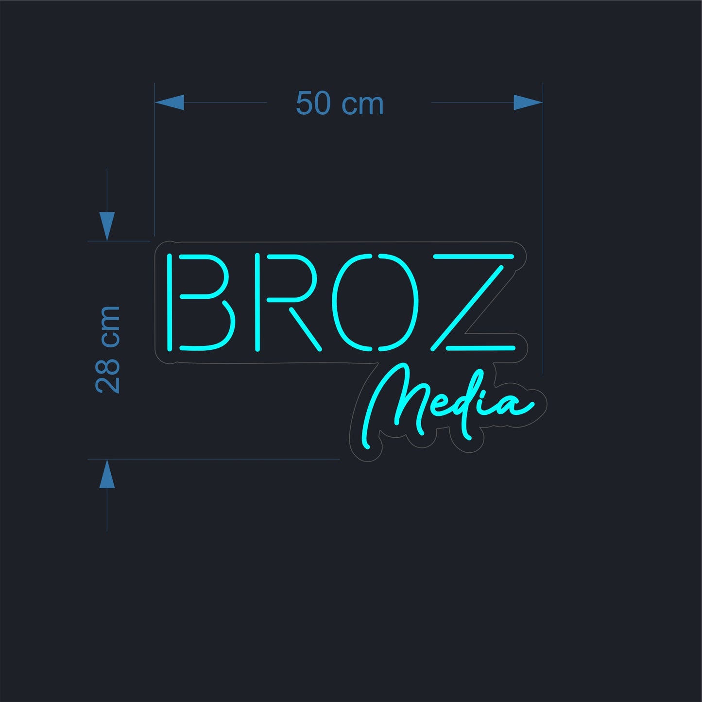 Broz Media Neon Sign