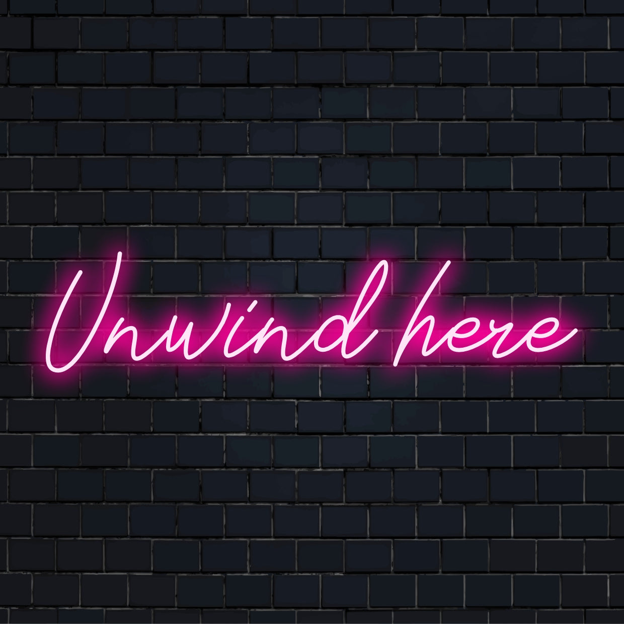 Op maat gemaakt LED-neonbord met de tekst 'Ontspan hier'; perfecte neonmuurkunst om een ontspannende sfeer te creëren.
