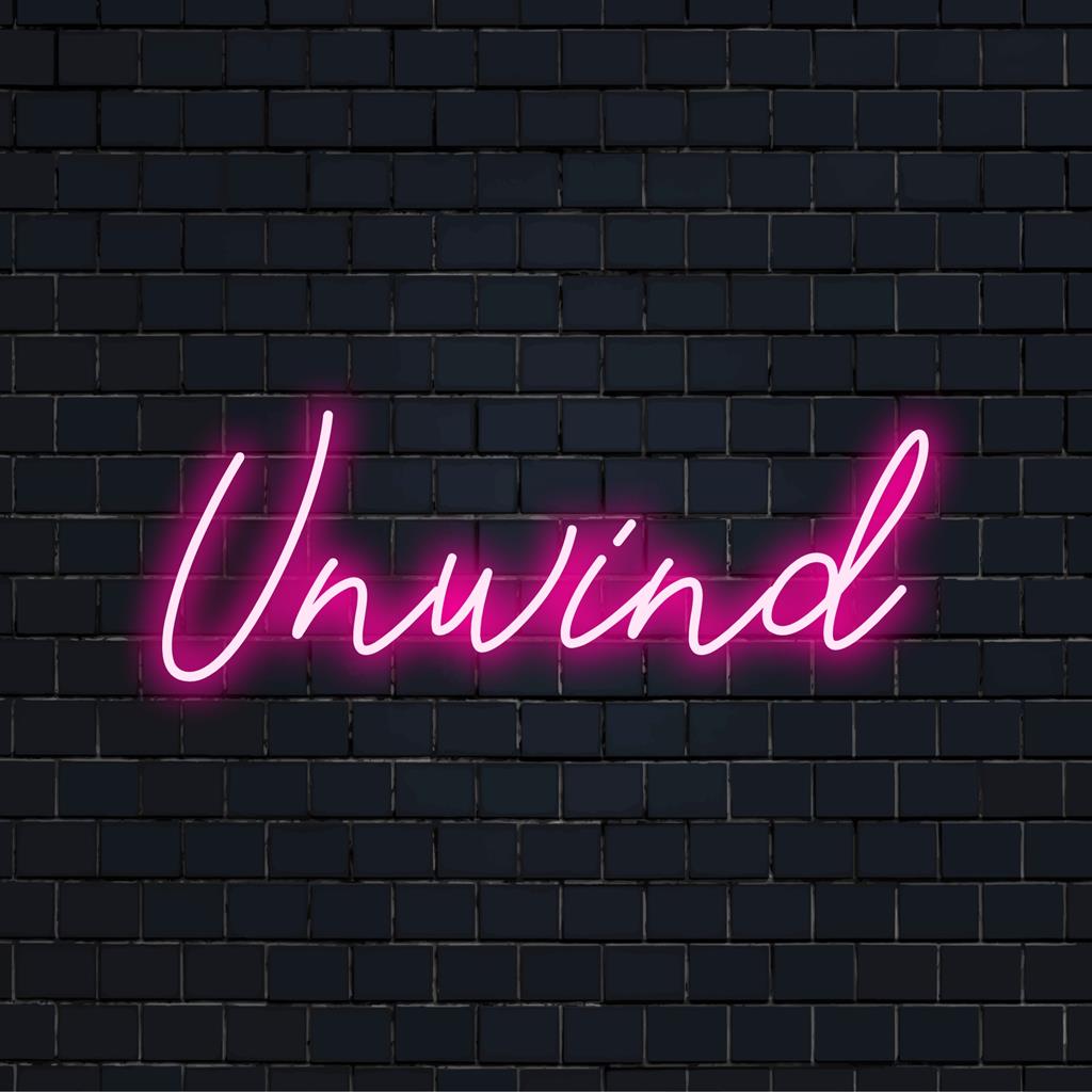 Op maat gemaakt LED-neonbord, kunstig ontworpen om ontspanning te inspireren met een warme, uitnodigende gloed; perfect voor modern ingerichte ruimtes.