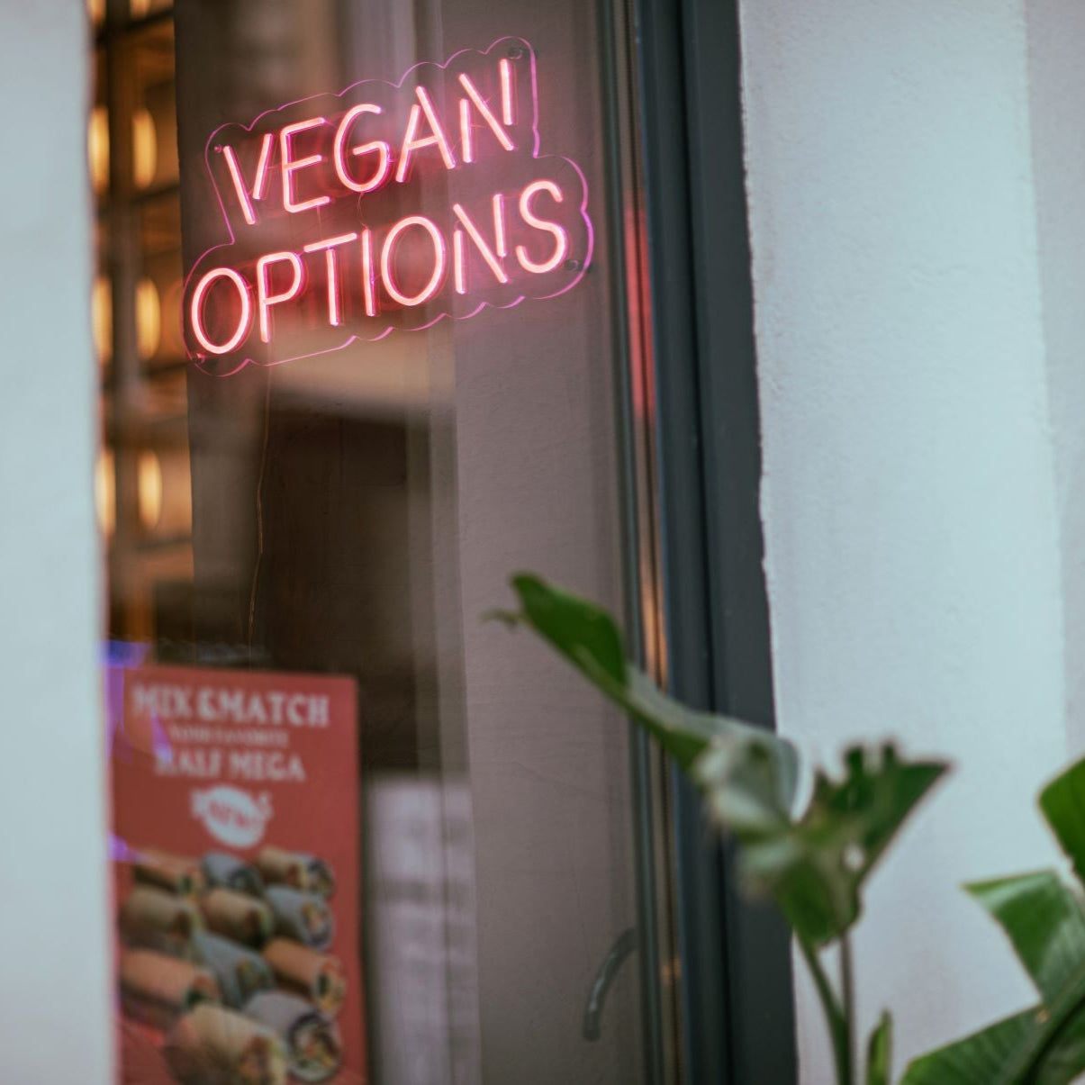 Neonreclame met veganistische opties - The Art Neon