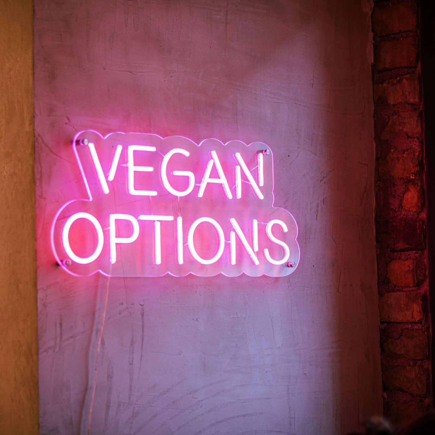 Neonreclame met veganistische opties - The Art Neon