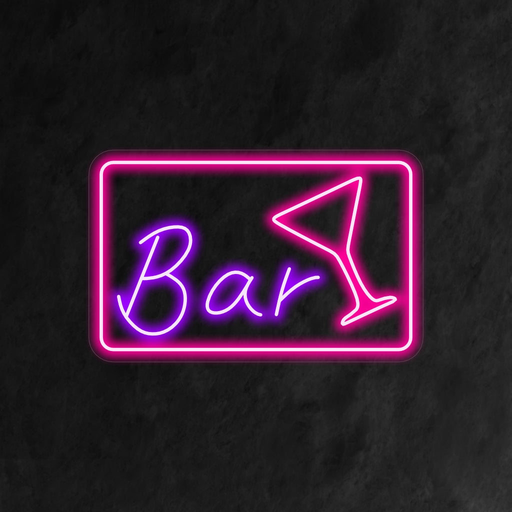"Vintage Bar Neon Sign" straalt nostalgie uit met zijn klassieke letters en warme gloed, en creëert een charmante retrosfeer in uw barruimte.