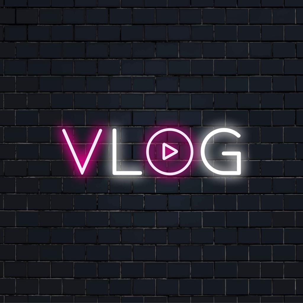 Speciaal gemaakt, levendig LED-neonbord voor vlogliefhebbers, perfect voor stijlvolle achtergronden en decoraties bij het maken van content.