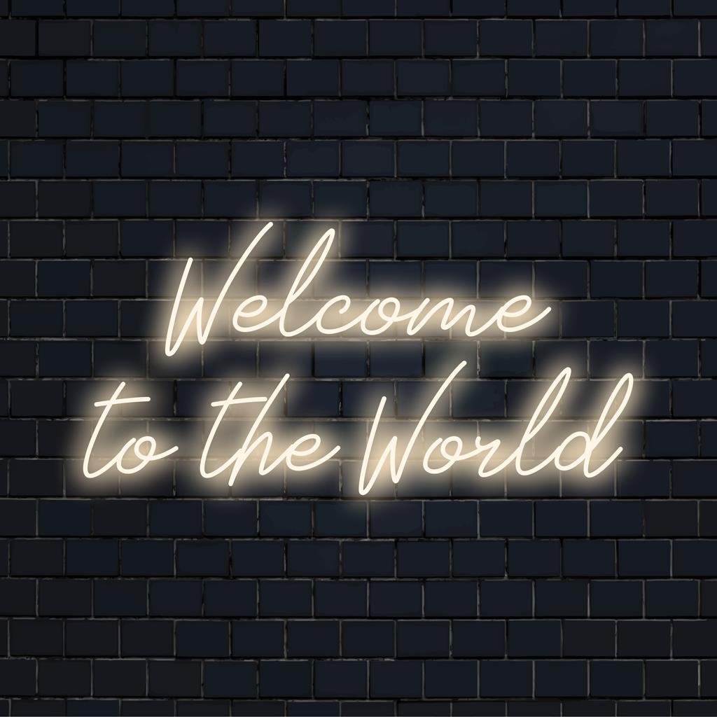 Welkomst-LED-neonreclame met een warme uitnodiging, ideaal voor neonverlichting in elke ruimte. Op maat gemaakt om uw wereld op te vrolijken.