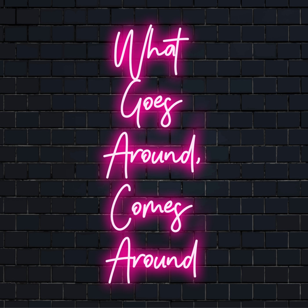 LED-neonreclame met de boodschap 'Wat je zaait, zul je oogsten' in levendige kleuren; perfect voor een moderne inrichting of positieve affirmaties.