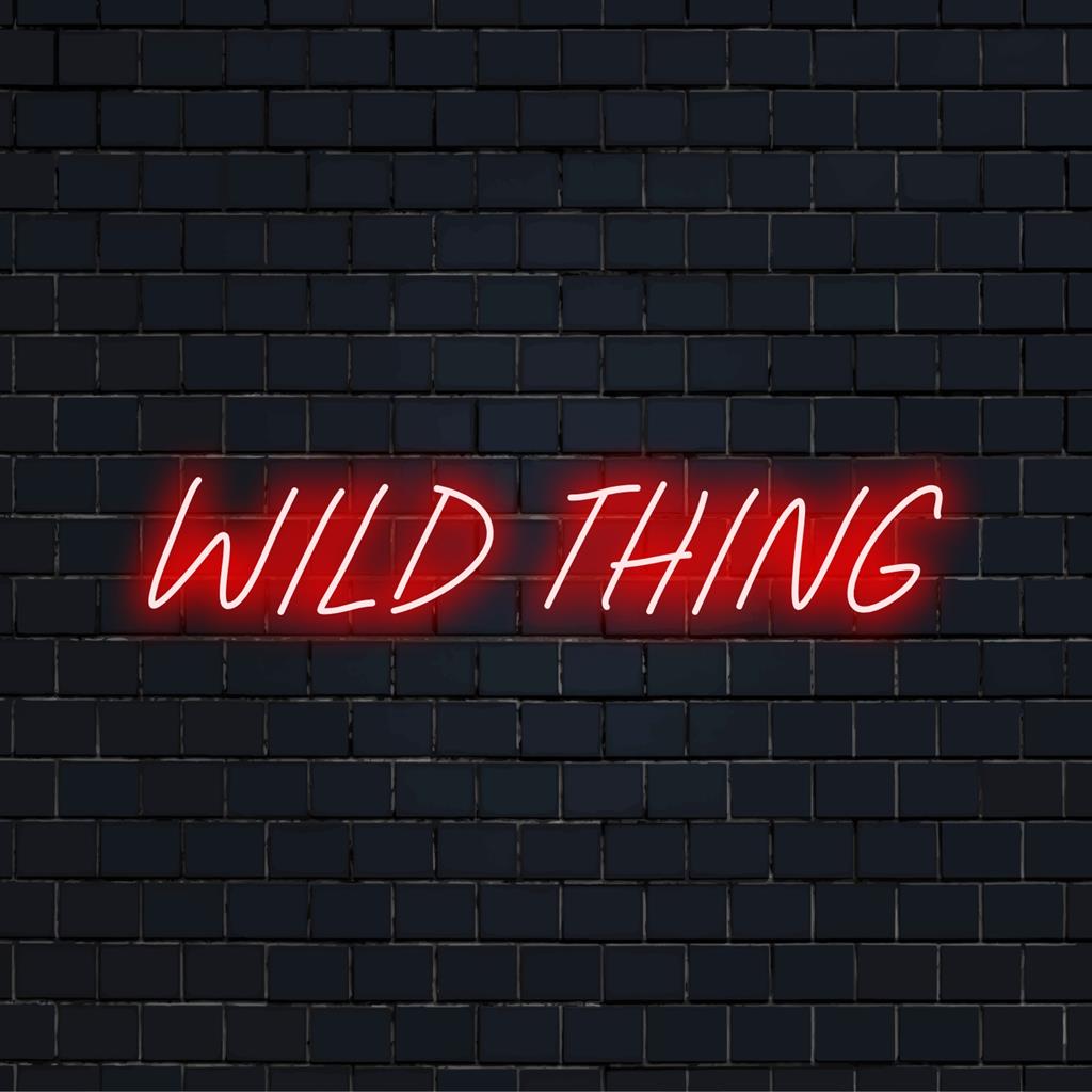 Levendig 'Wild Thing' LED-neonbord met een levendige uitstraling, ideaal voor unieke wandkunst of decoratie.