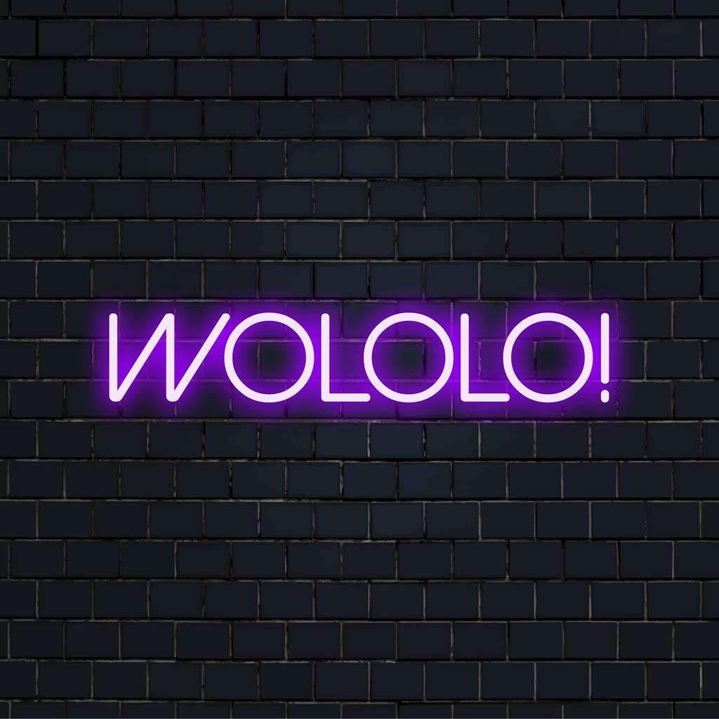 Levendig Wololo! LED-neonbord met opvallend ontwerp en warme gloed, perfect voor unieke wandkunst en persoonlijke decoratiebehoeften.