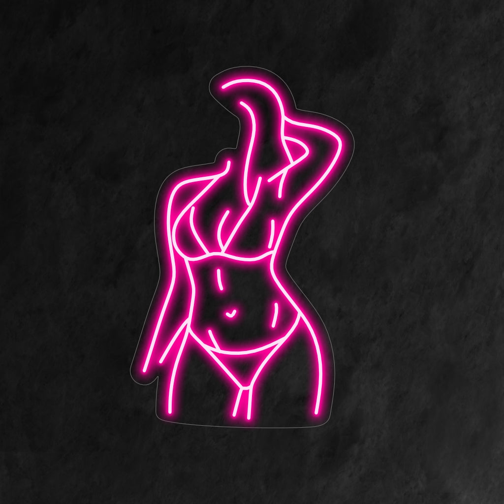 "Woman Body Neon Sign" - Een artistieke weergave van het vrouwelijk lichaam in een elegante neongloed