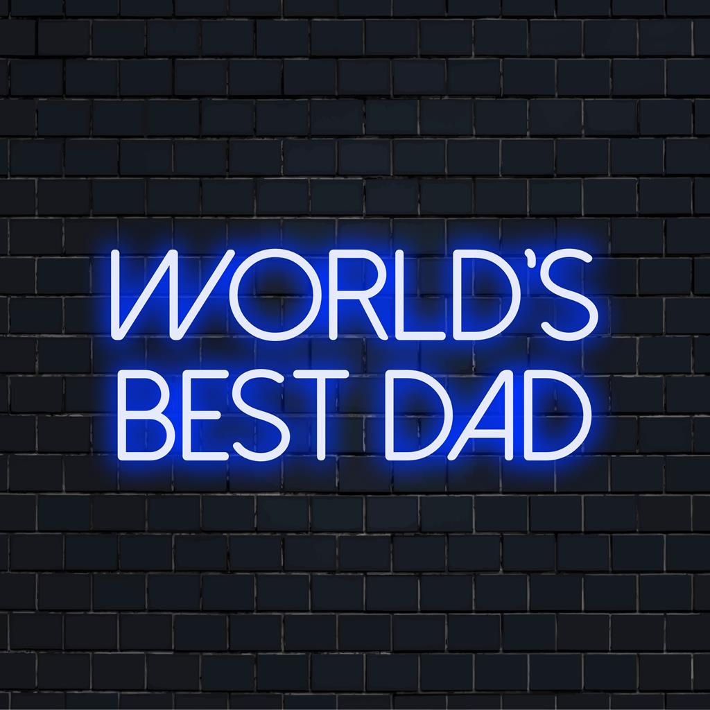 Op maat gemaakt LED-neonbord met de tekst 'Beste vader ter wereld', ideaal cadeau voor vaders, levendig neonlicht voor woningdecoratie.