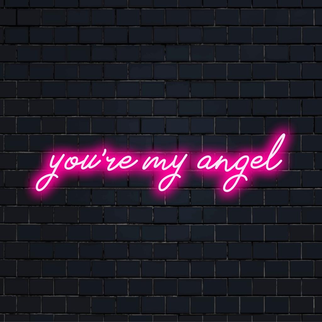 Op maat gemaakt LED-neonbord met de tekst You're My Angel, ideaal voor gepersonaliseerde neoncitaten en decoratie.