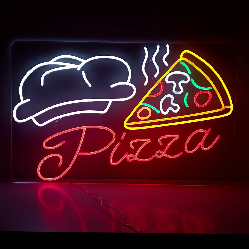 Pizza met pizzapunt neonbord - The Art Neon