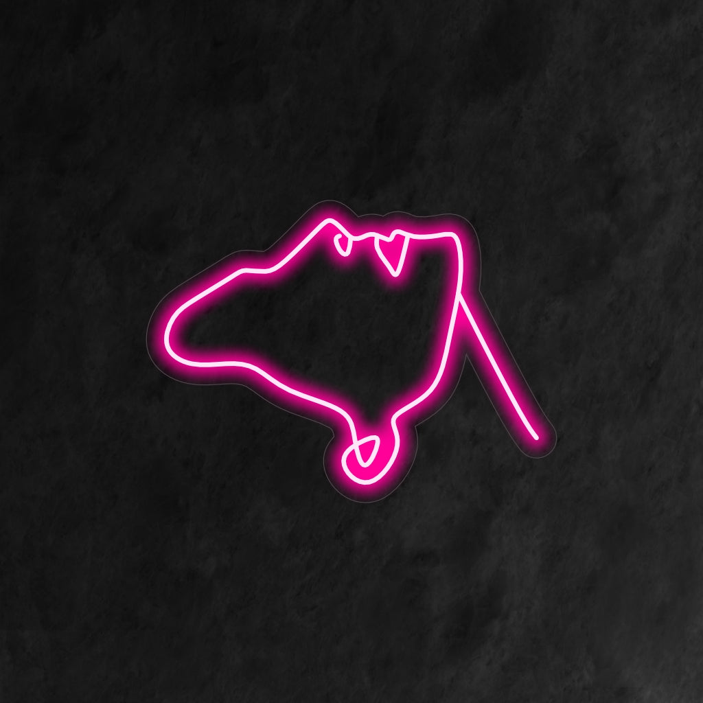 Een abstract neonbord met een vrouwengezicht, dat elke ruimte een eigentijdse en artistieke uitstraling geeft.