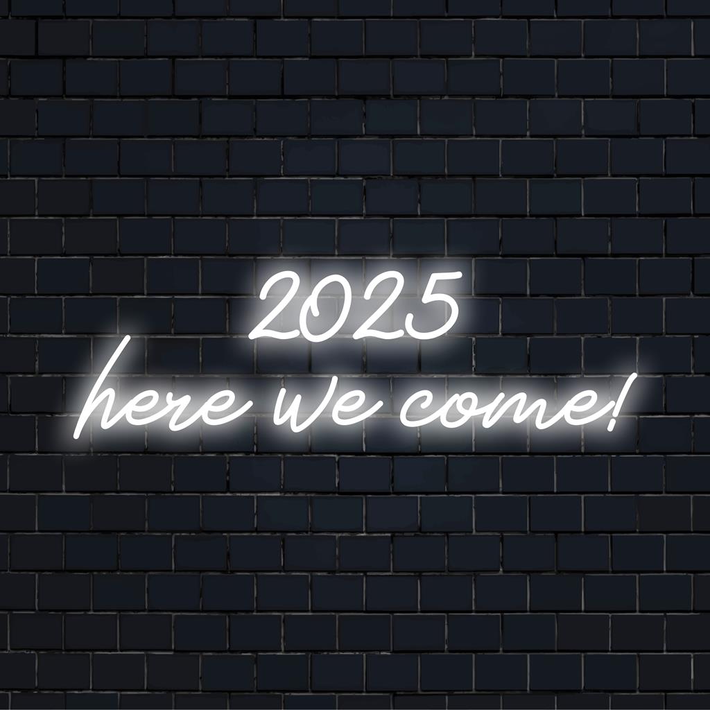 Schitterend 2025, we komen eraan! Het LED-neonbord schijnt fel, perfect voor opvallende wanddecoratie en een feestelijke sfeer.